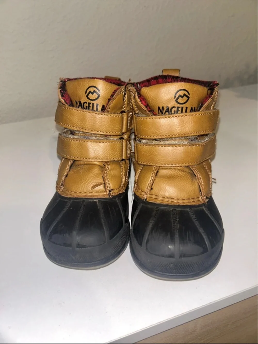 Magellan Outdoors Tan and Black Kids Winter Boots with Double Straps